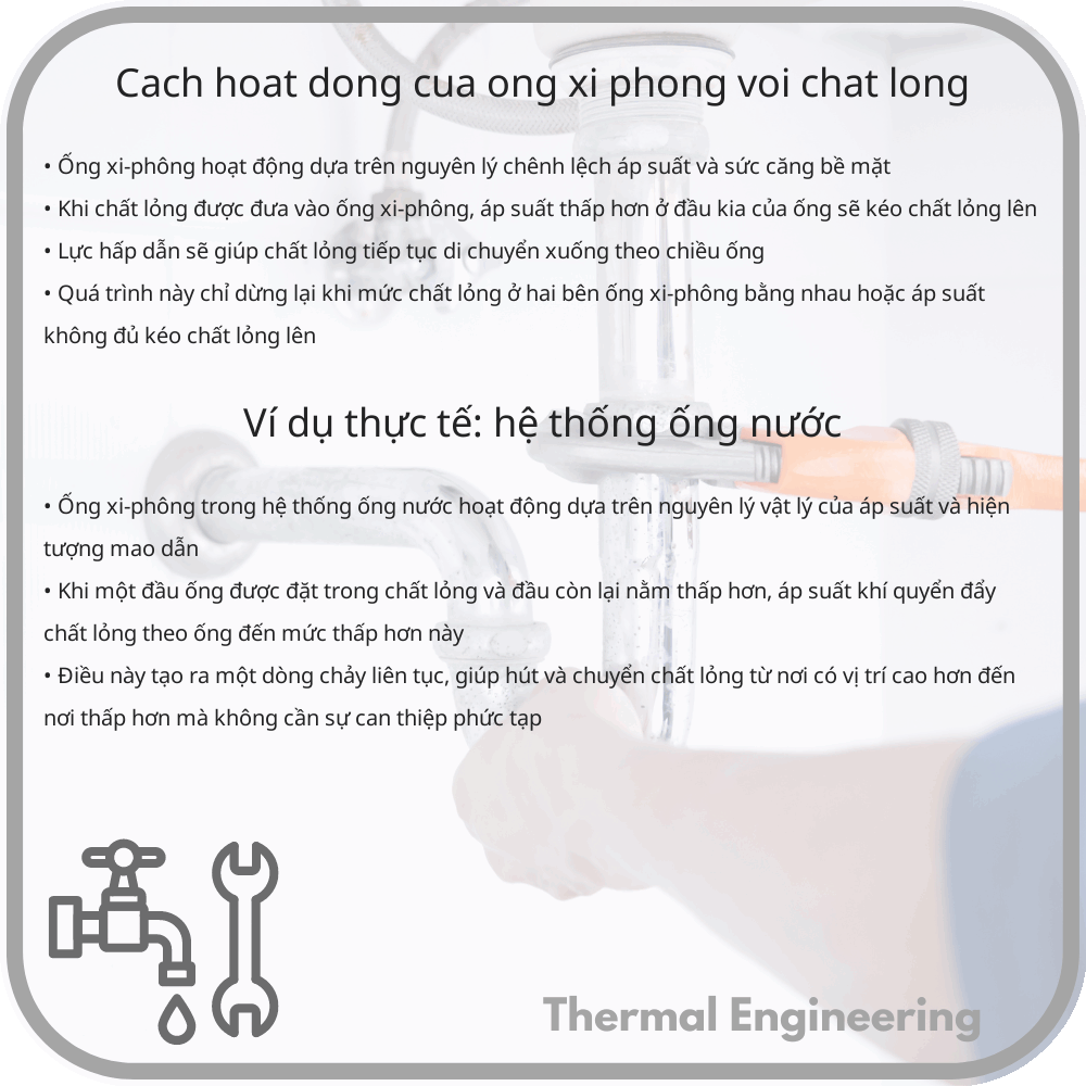 Cách Hoạt Động của Ống Xi-phông với Chất Lỏng