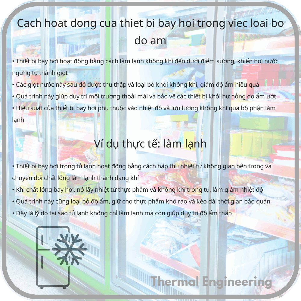 Cách hoạt động của thiết bị bay hơi trong việc loại bỏ độ ẩm