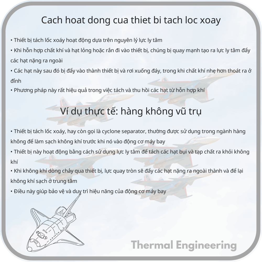 Cách hoạt động của thiết bị tách lốc xoáy
