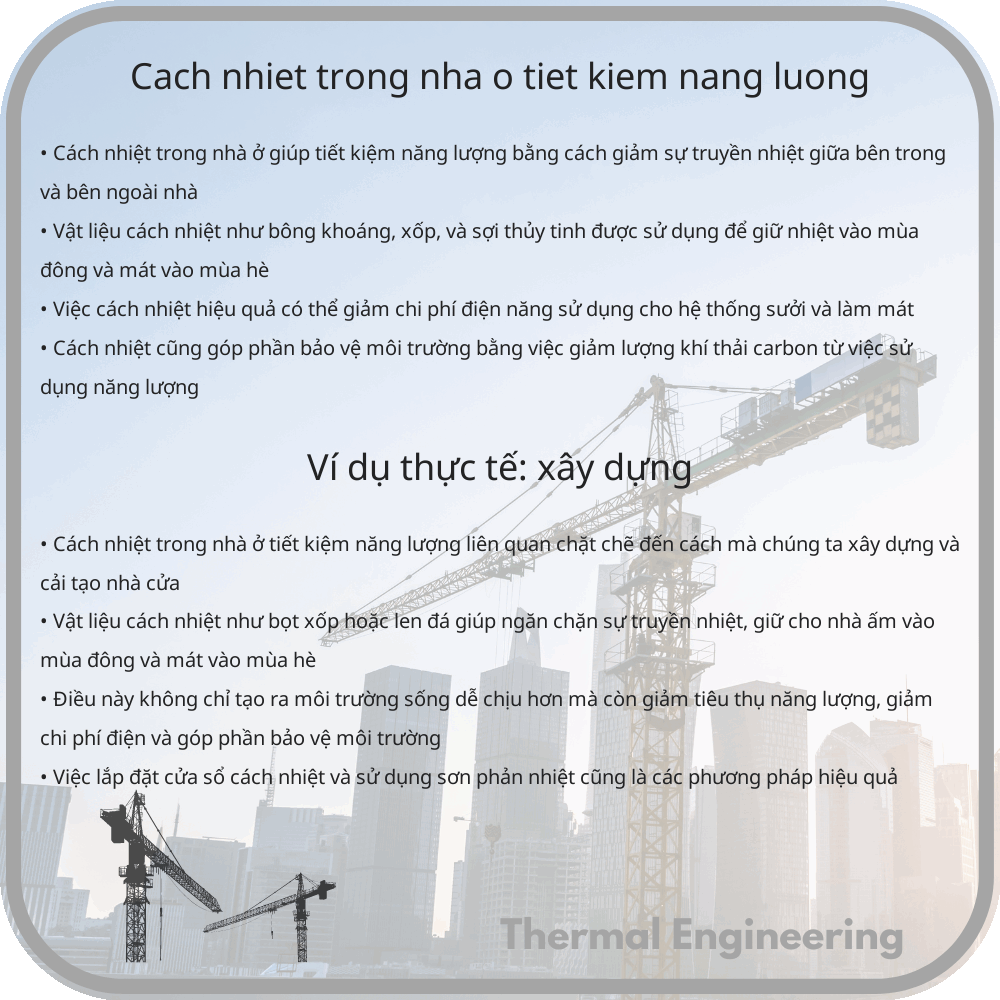 Cách nhiệt trong nhà ở tiết kiệm năng lượng