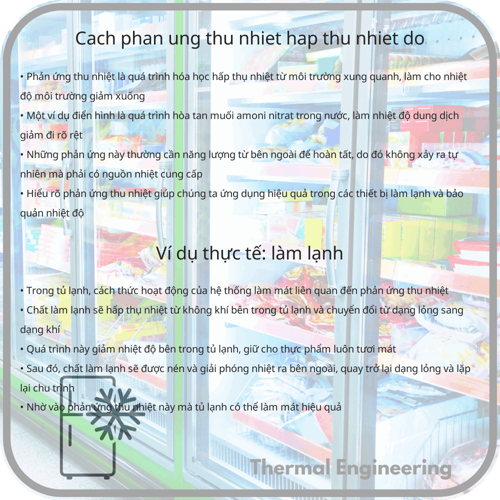 Cách phản ứng thu nhiệt hấp thụ nhiệt độ