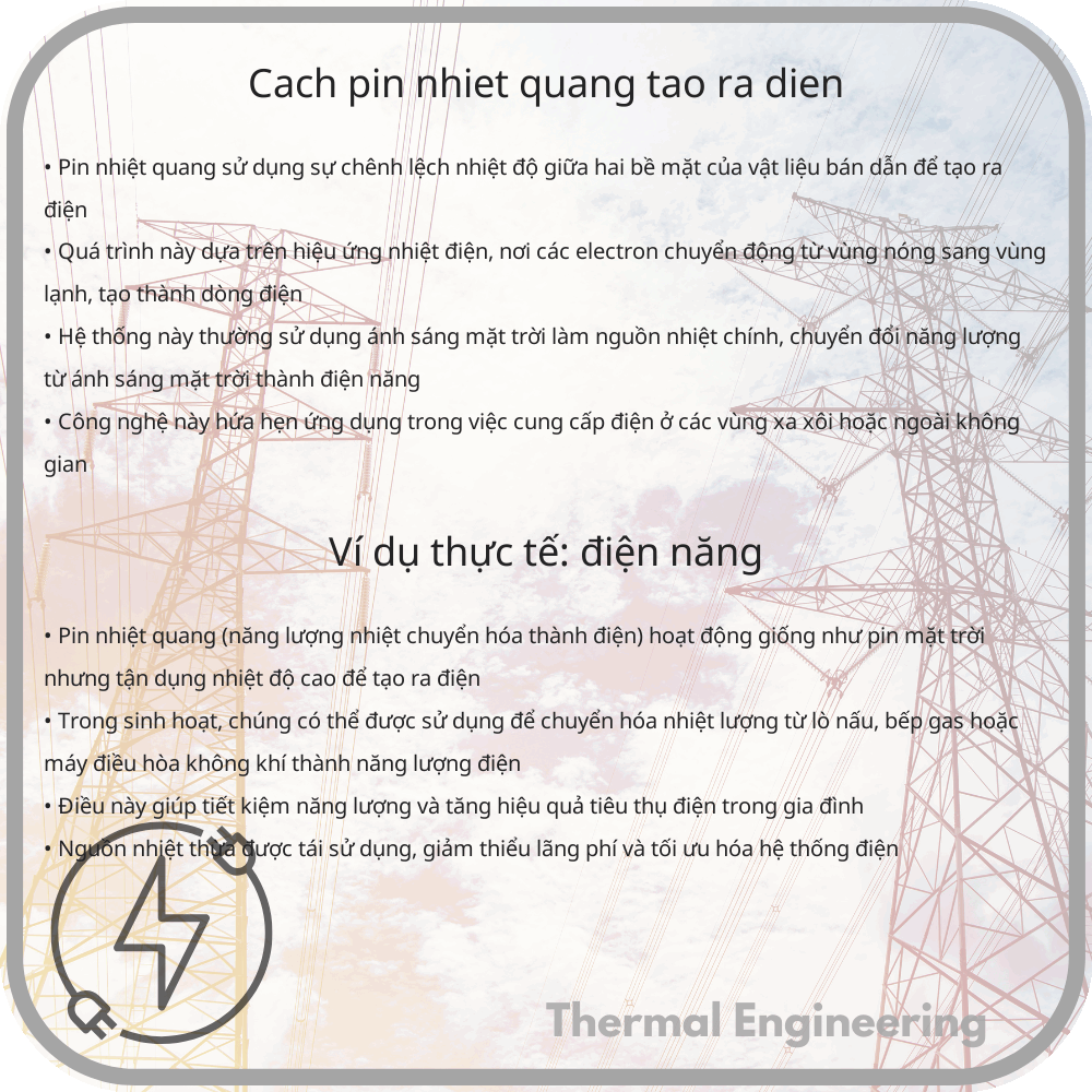 Cách pin nhiệt quang tạo ra điện