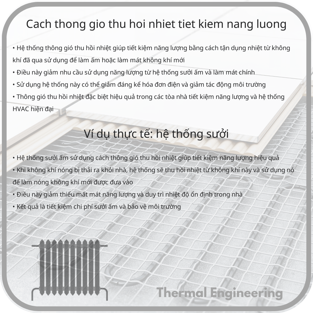 Cách thông gió thu hồi nhiệt tiết kiệm năng lượng