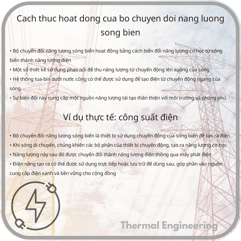 Cách thức hoạt động của bộ chuyển đổi năng lượng sóng biển