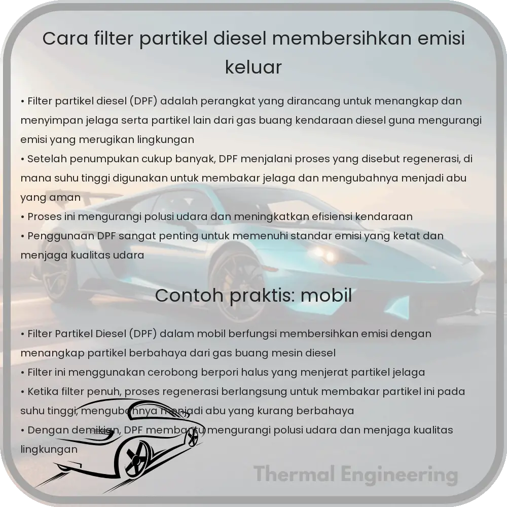 Cara Filter Partikel Diesel Membersihkan Emisi Keluar
