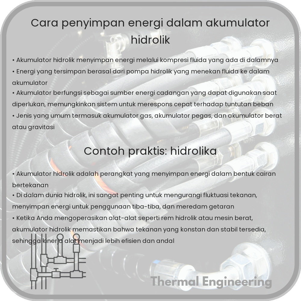 Cara Penyimpan Energi dalam Akumulator Hidrolik