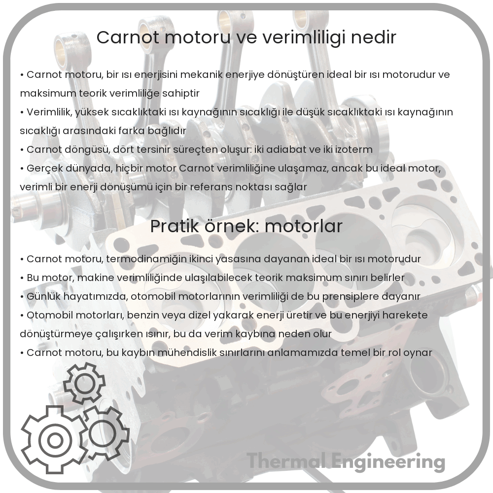 Carnot Motoru ve Verimliliği Nedir?