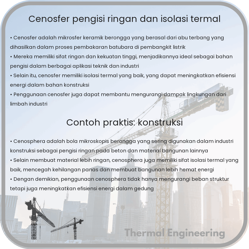 Cenosfer | Pengisi Ringan dan Isolasi Termal