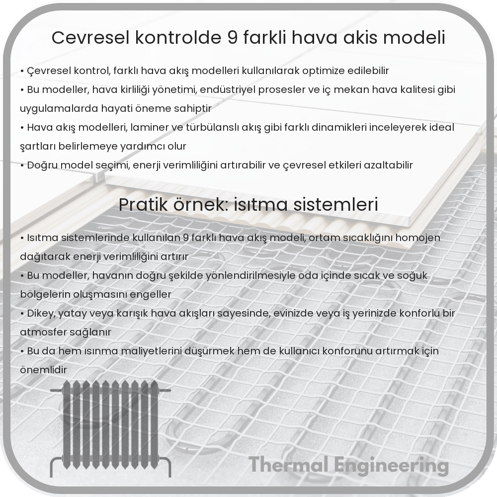 Çevresel Kontrolde 9 Farklı Hava Akış Modeli