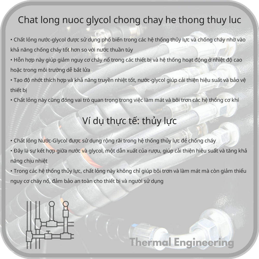 Chất lỏng Nước-Glycol | Chống cháy & Hệ thống Thủy lực