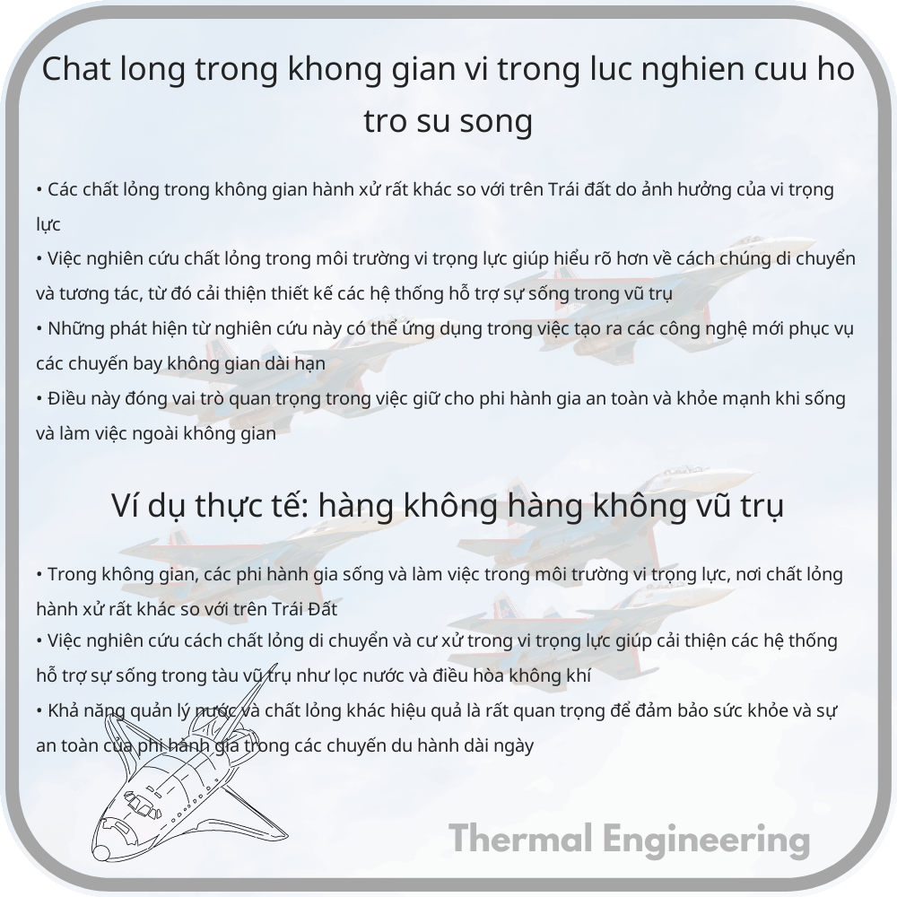 Chất lỏng trong không gian | Vi trọng lực, Nghiên cứu & Hỗ trợ sự sống