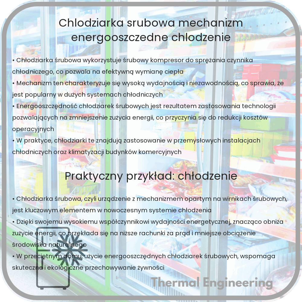Chłodziarka Śrubowa | Mechanizm, Energooszczędne Chłodzenie
