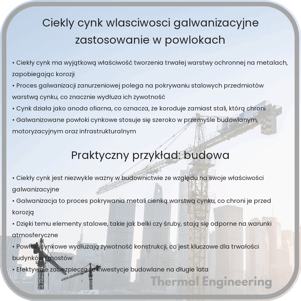 Ciekły Cynk | Właściwości Galwanizacyjne, Zastosowanie w Powłokach