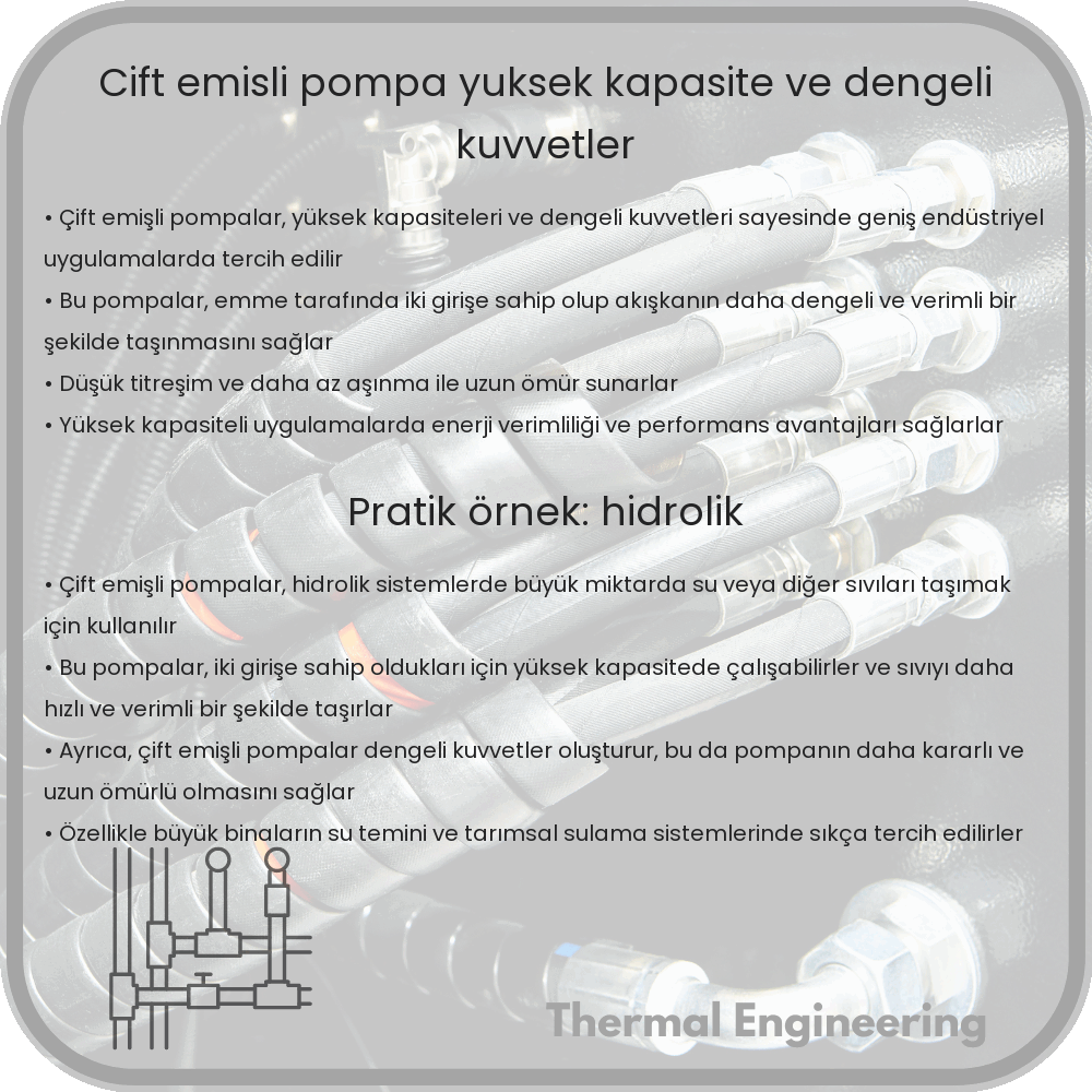 Çift Emişli Pompa | Yüksek Kapasite ve Dengeli Kuvvetler
