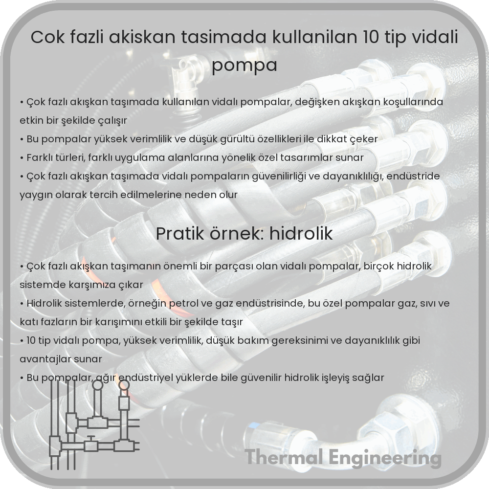 Çok Fazlı Akışkan Taşımada Kullanılan 10 Tip Vidali Pompa