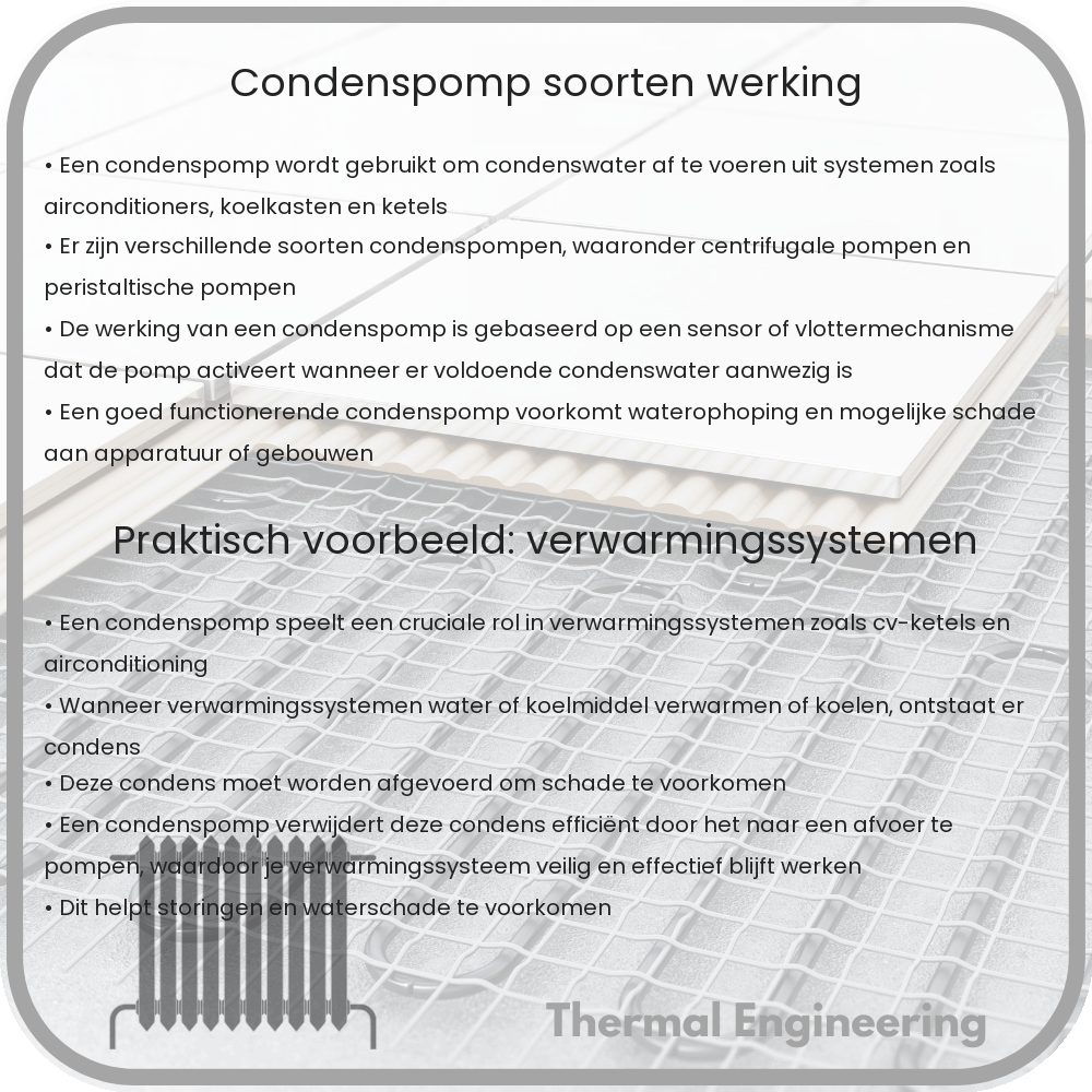 Condenspomp | Soorten, Werking