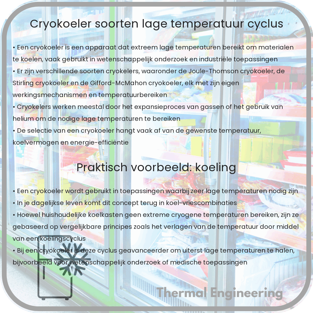 Cryokoeler | Soorten Lage Temperatuur & Cyclus