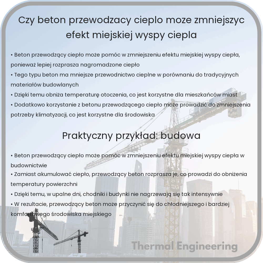 Czy beton przewodzący ciepło może zmniejszyć efekt miejskiej wyspy ciepła?