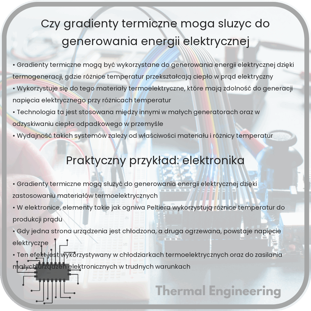 Czy gradienty termiczne mogą służyć do generowania energii elektrycznej?