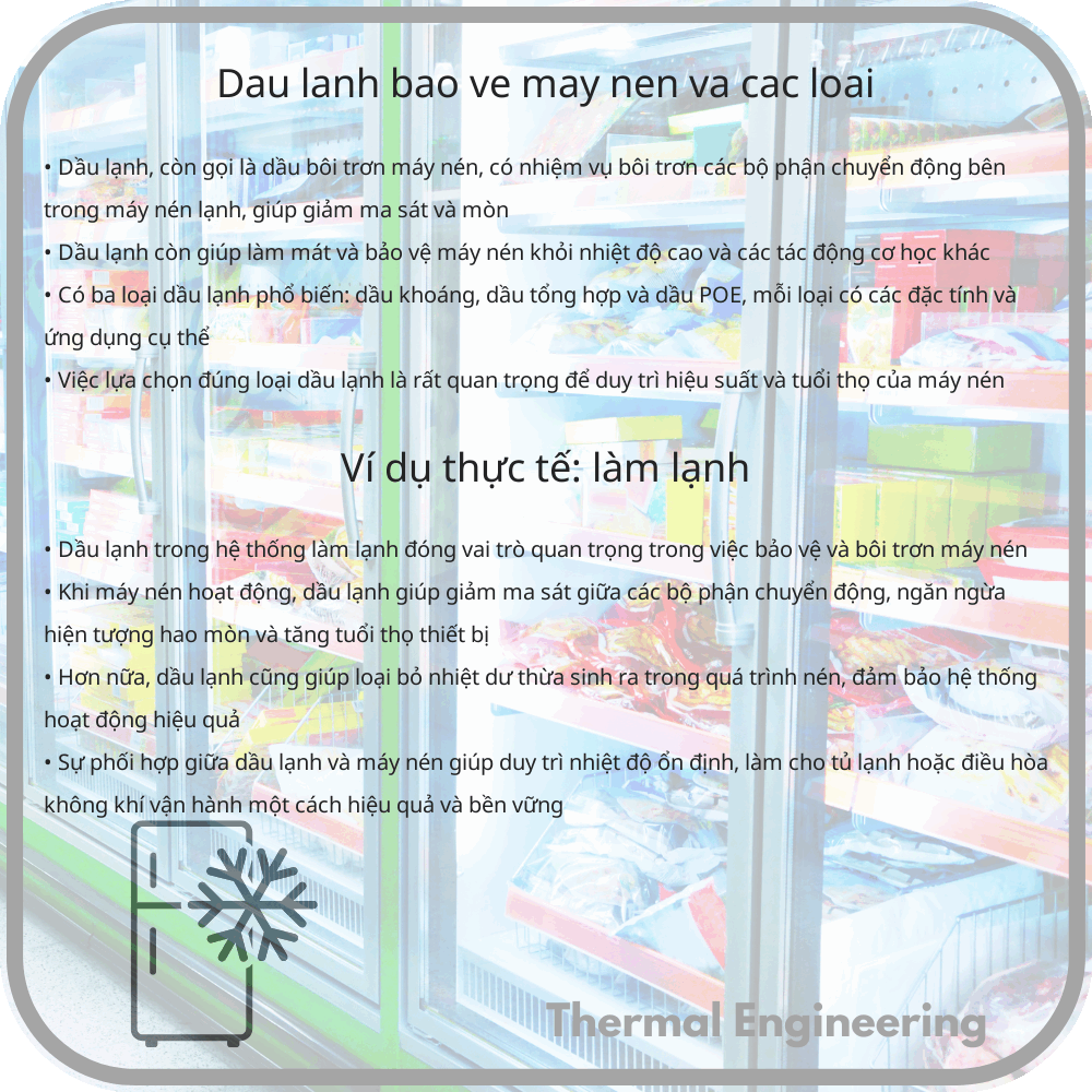 Dầu Lạnh | Bảo Vệ Máy Nén và Các Loại