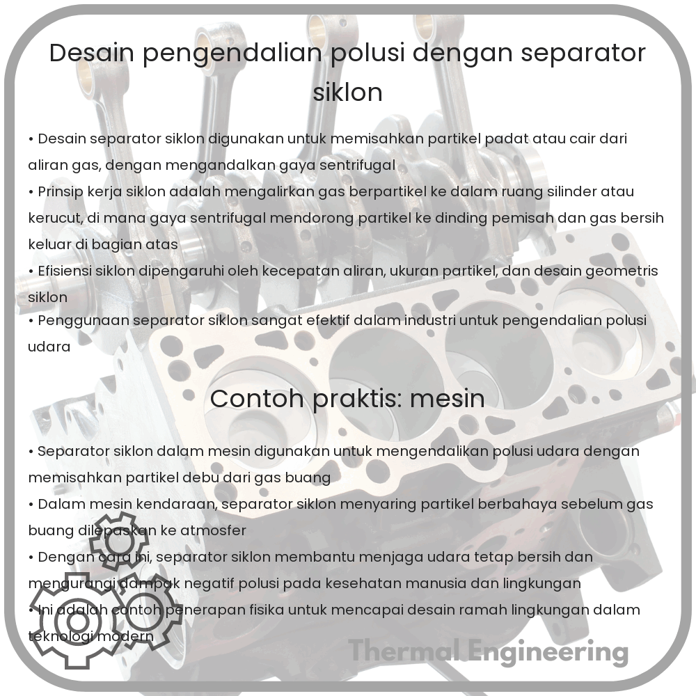 Desain & Pengendalian Polusi dengan Separator Siklon