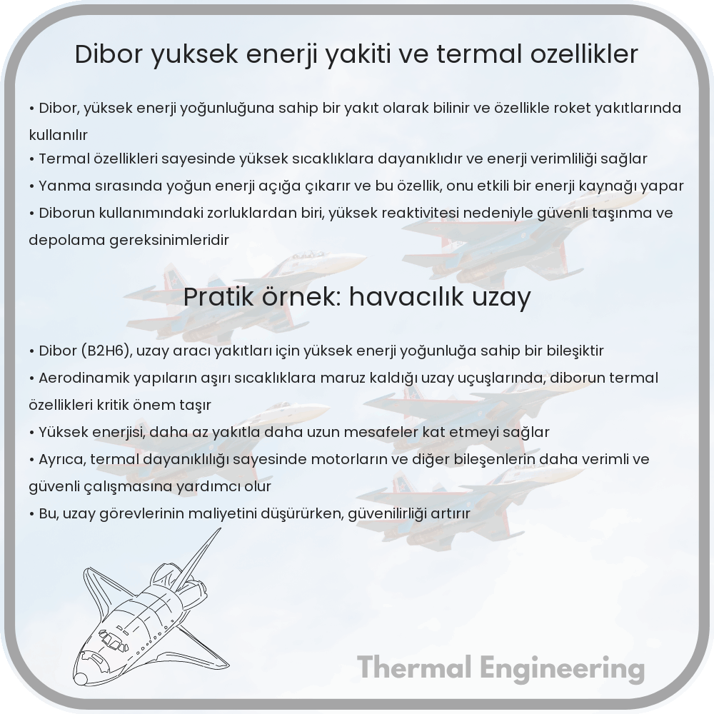 Dibor | Yüksek Enerji Yakıtı ve Termal Özellikler