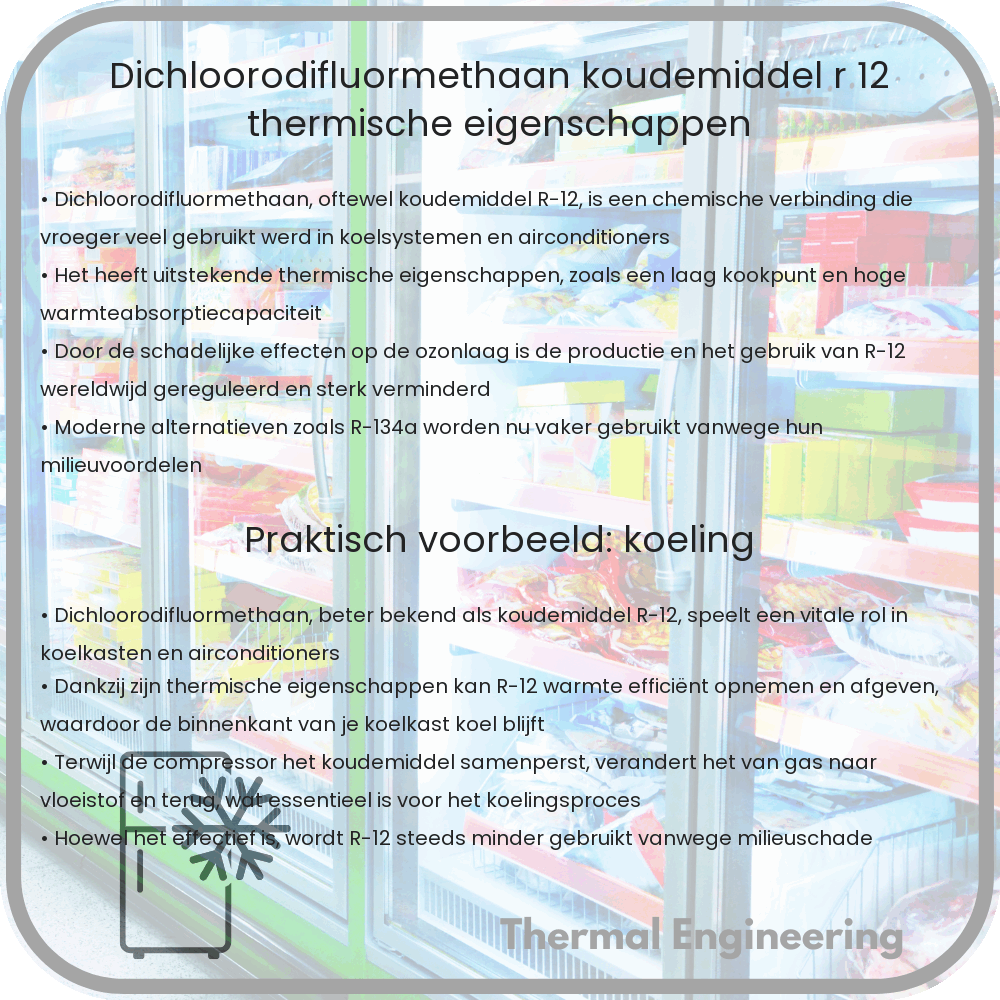 Dichloorodifluormethaan | Koudemiddel R-12, Thermische Eigenschappen