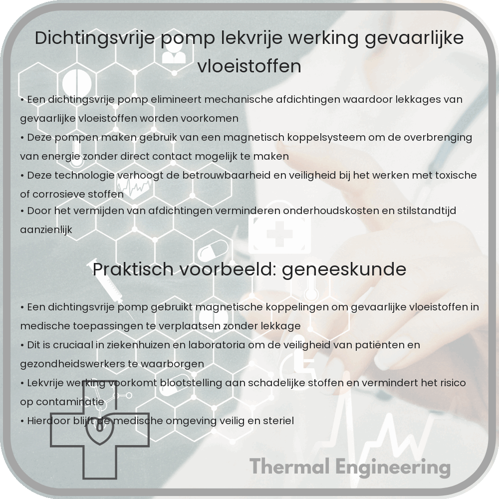 Dichtingsvrije Pomp | Lekvrije Werking & Gevaarlijke Vloeistoffen