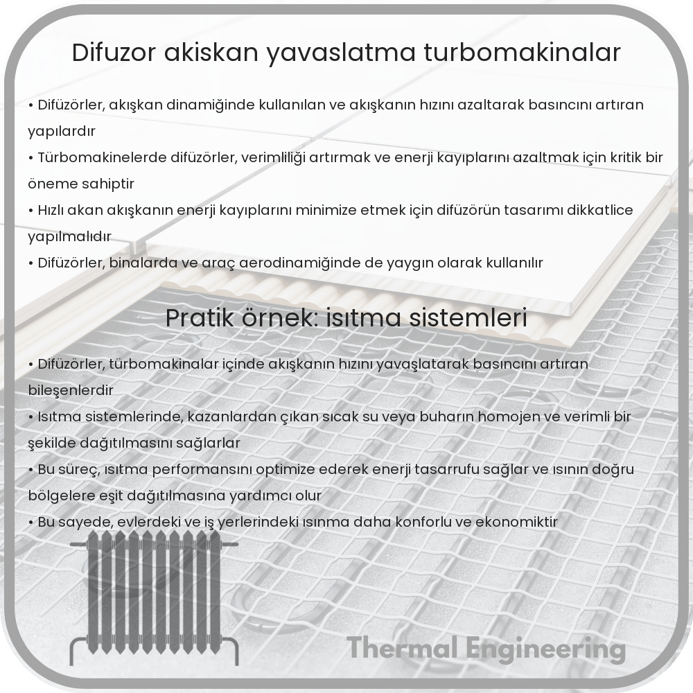 Difüzör | Akışkan Yavaşlatma, Türbomakinalar