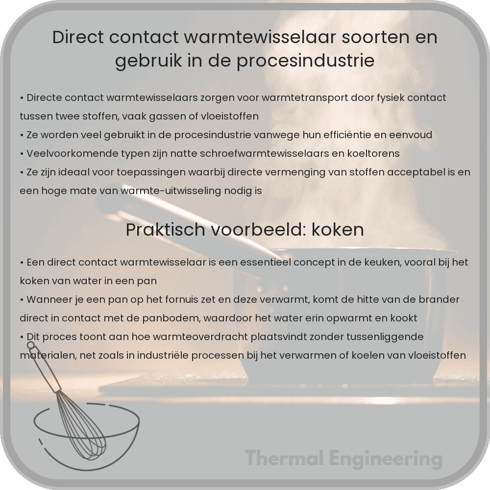 Direct Contact Warmtewisselaar | Soorten en Gebruik in de Procesindustrie