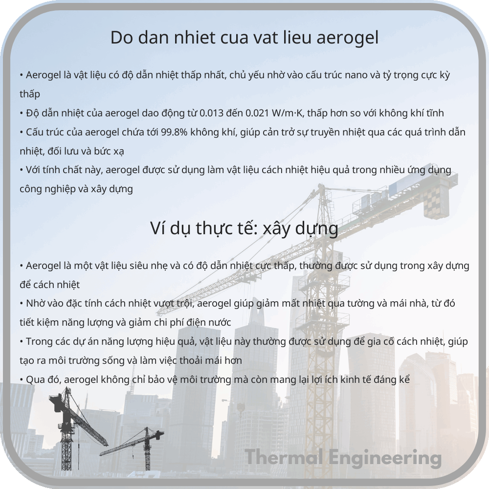 Độ dẫn nhiệt của vật liệu aerogel