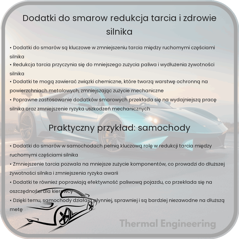 Dodatki do Smarów | Redukcja Tarcia i Zdrowie Silnika