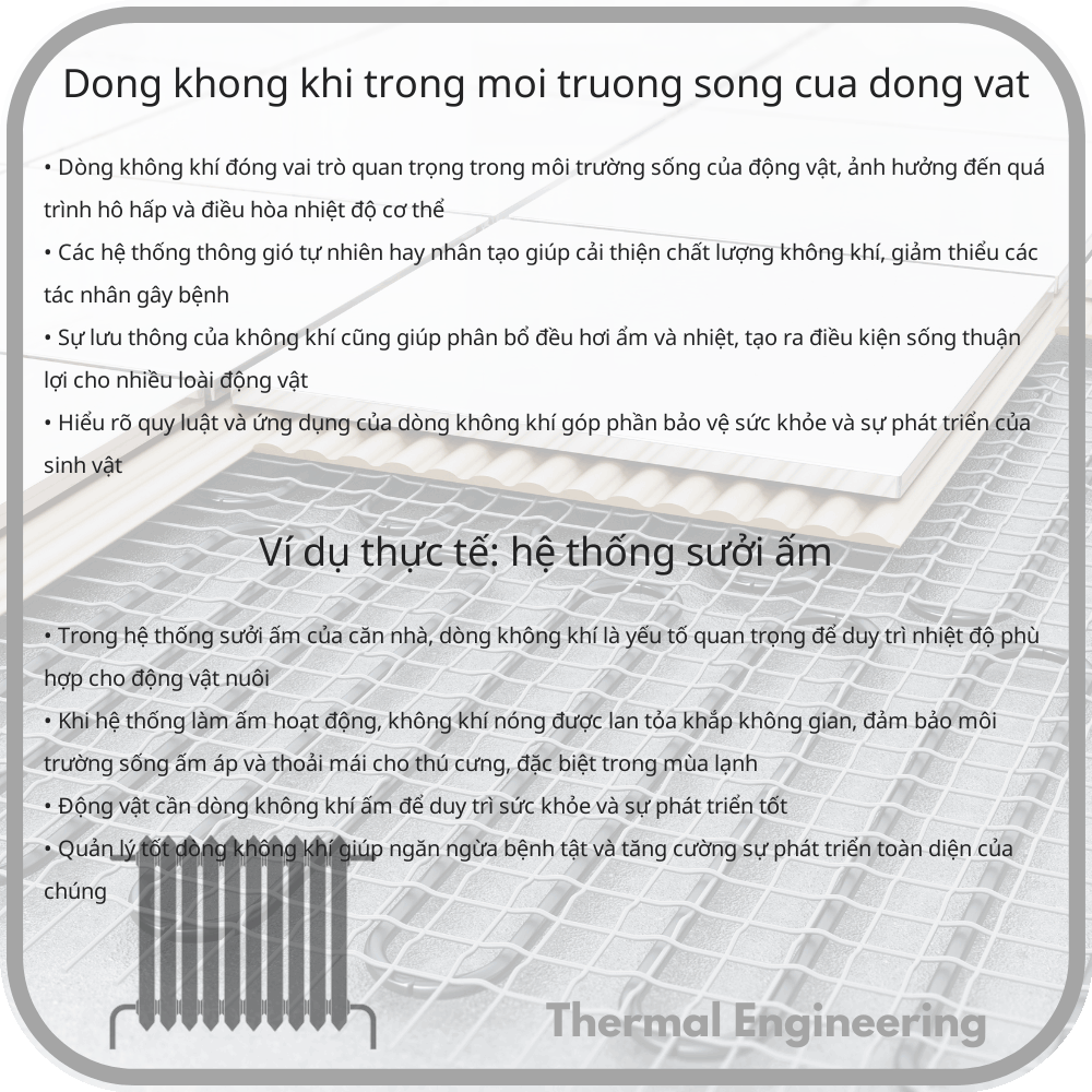 Dòng không khí trong môi trường sống của động vật