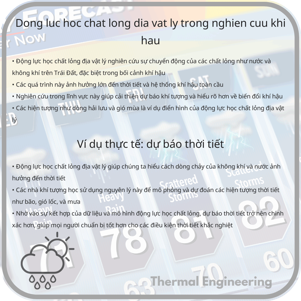 Động lực học chất lỏng địa vật lý trong nghiên cứu khí hậu