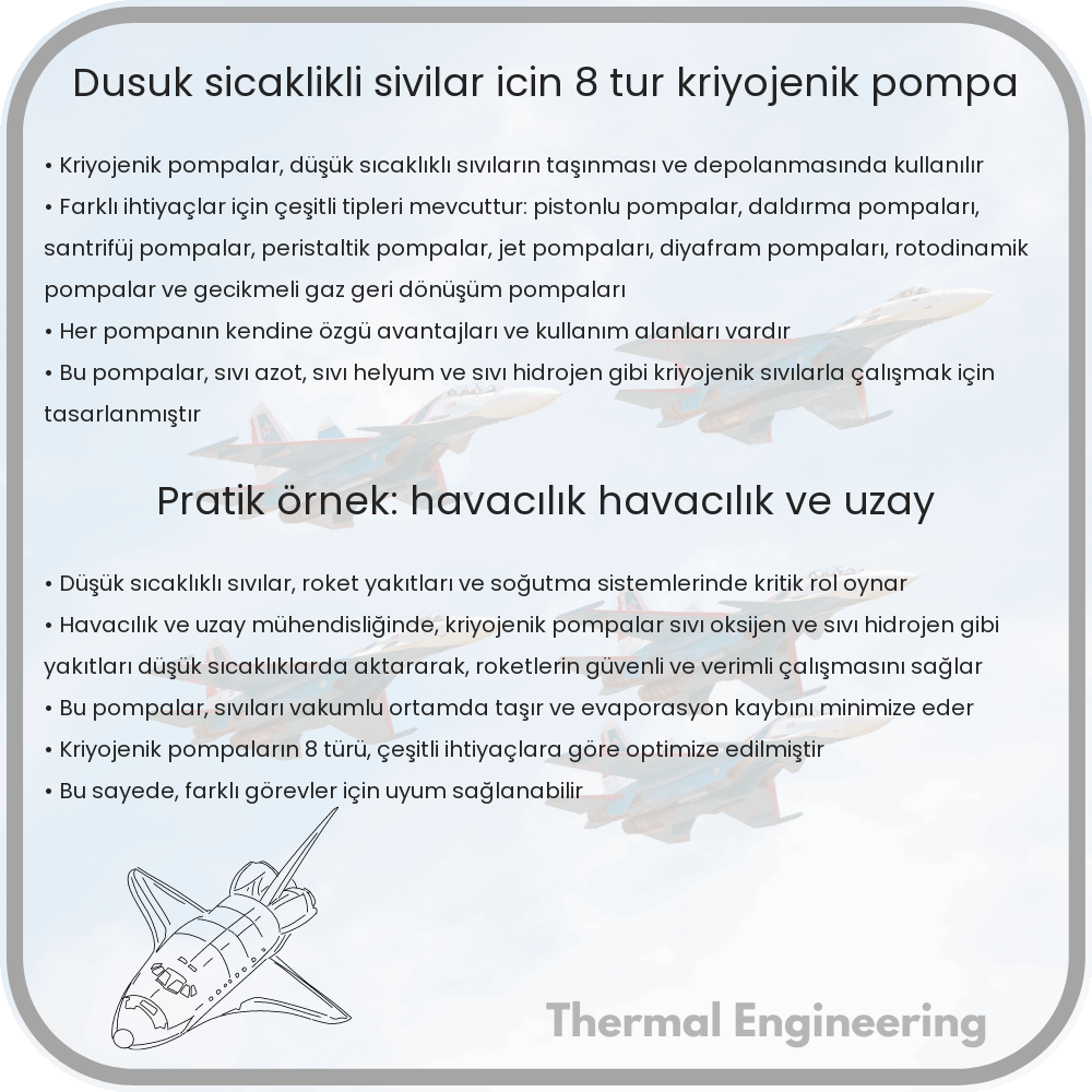 Düşük Sıcaklıklı Sıvılar İçin 8 Tür Kriyojenik Pompa