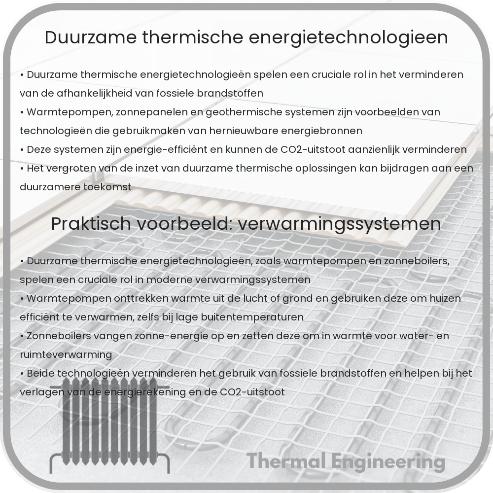 Duurzame thermische energietechnologieën