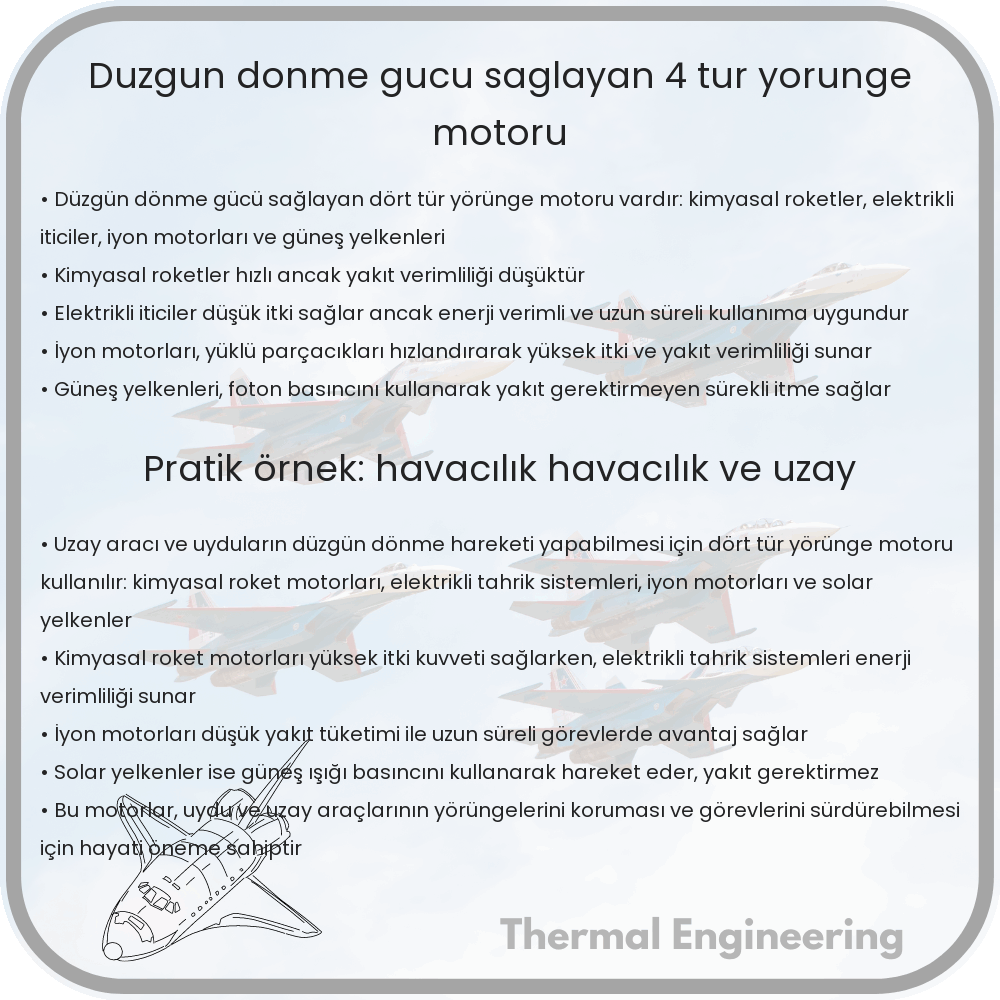 Düzgün Dönme Gücü Sağlayan 4 Tür Yörünge Motoru