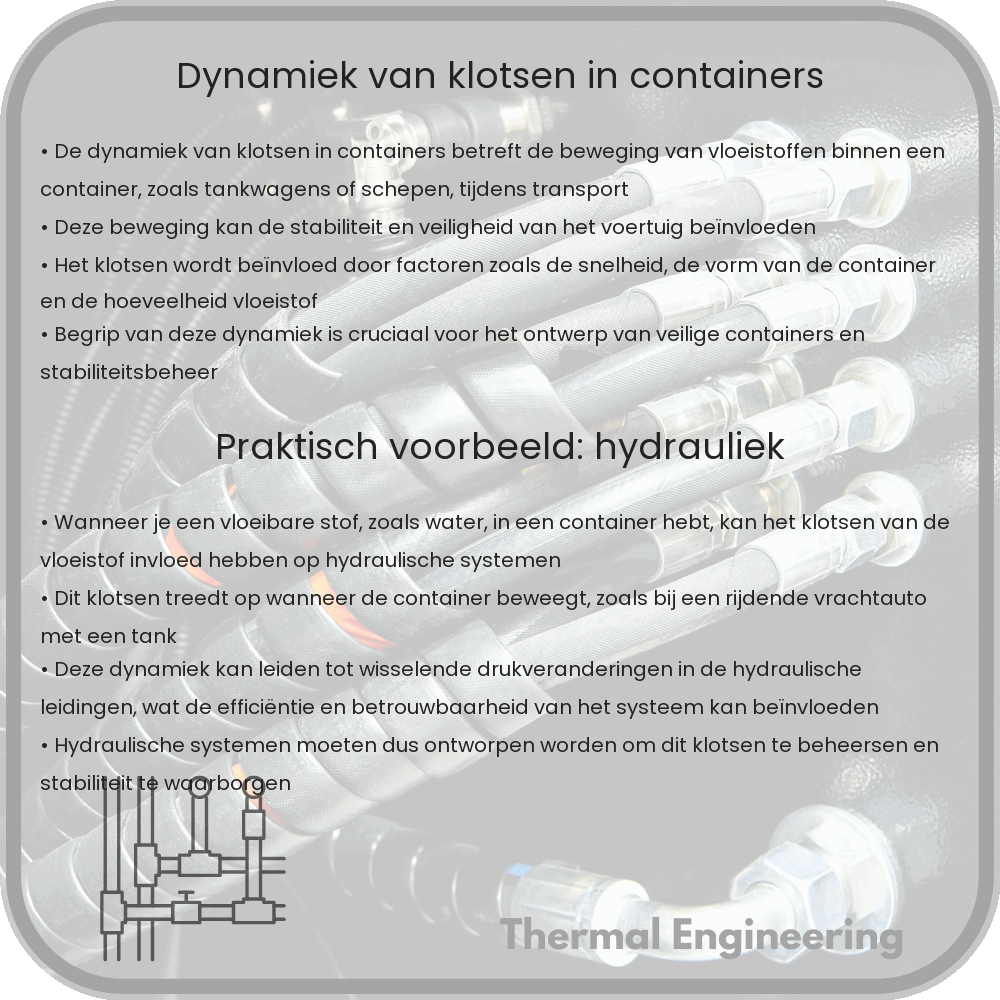 Dynamiek van klotsen in containers