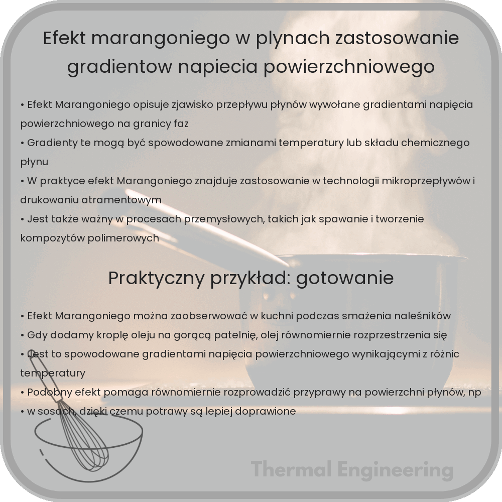 Efekt Marangoniego w Płynach | Zastosowanie Gradientów Napięcia Powierzchniowego