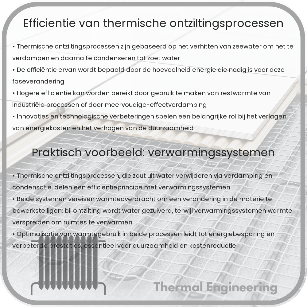 Efficiëntie van thermische ontziltingsprocessen