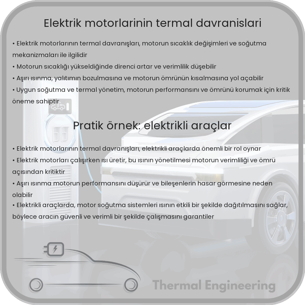 Elektrik Motorlarının Termal Davranışları