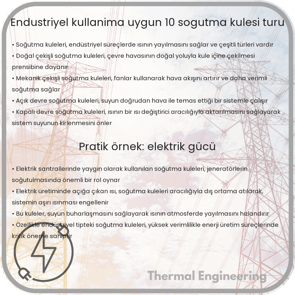 Endüstriyel Kullanıma Uygun 10 Soğutma Kulesi Türü