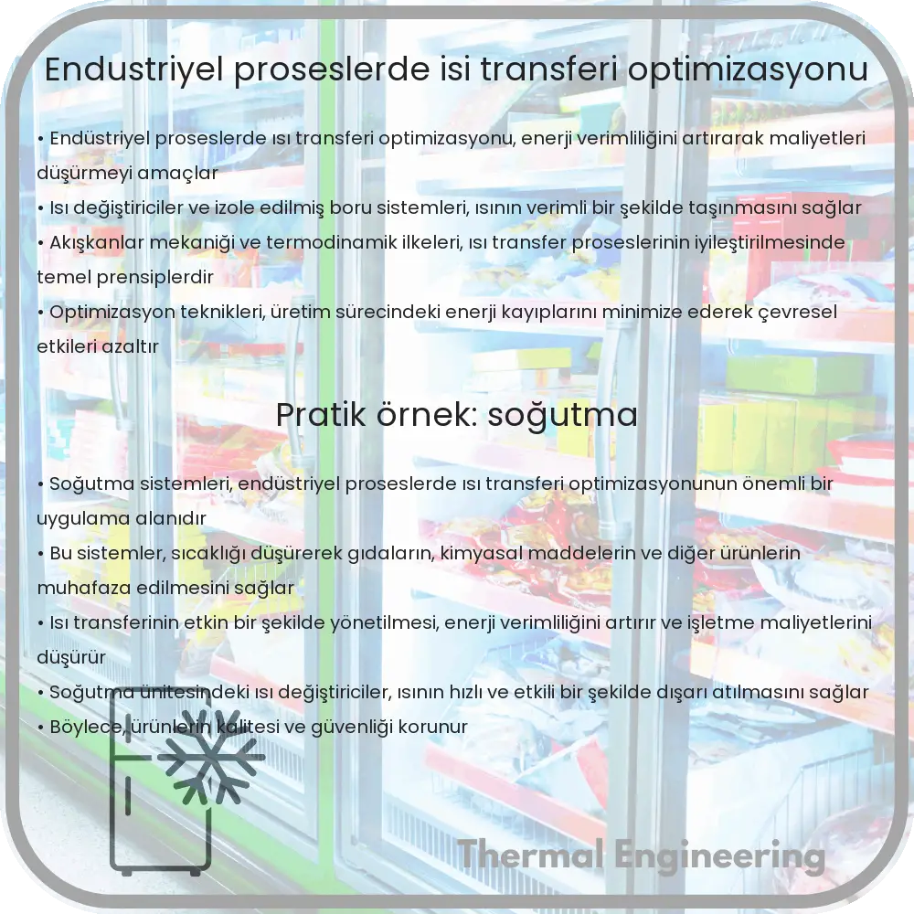 Endüstriyel Proseslerde Isı Transferi Optimizasyonu
