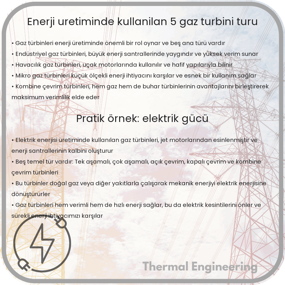 Enerji Üretiminde Kullanılan 5 Gaz Türbini Türü