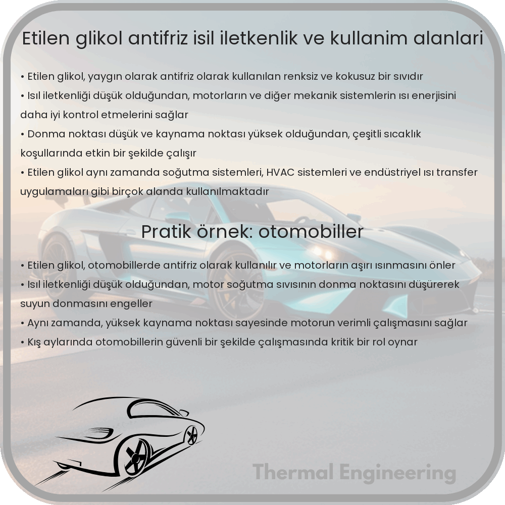 Etilen Glikol | Antifriz, Isıl İletkenlik ve Kullanım Alanları