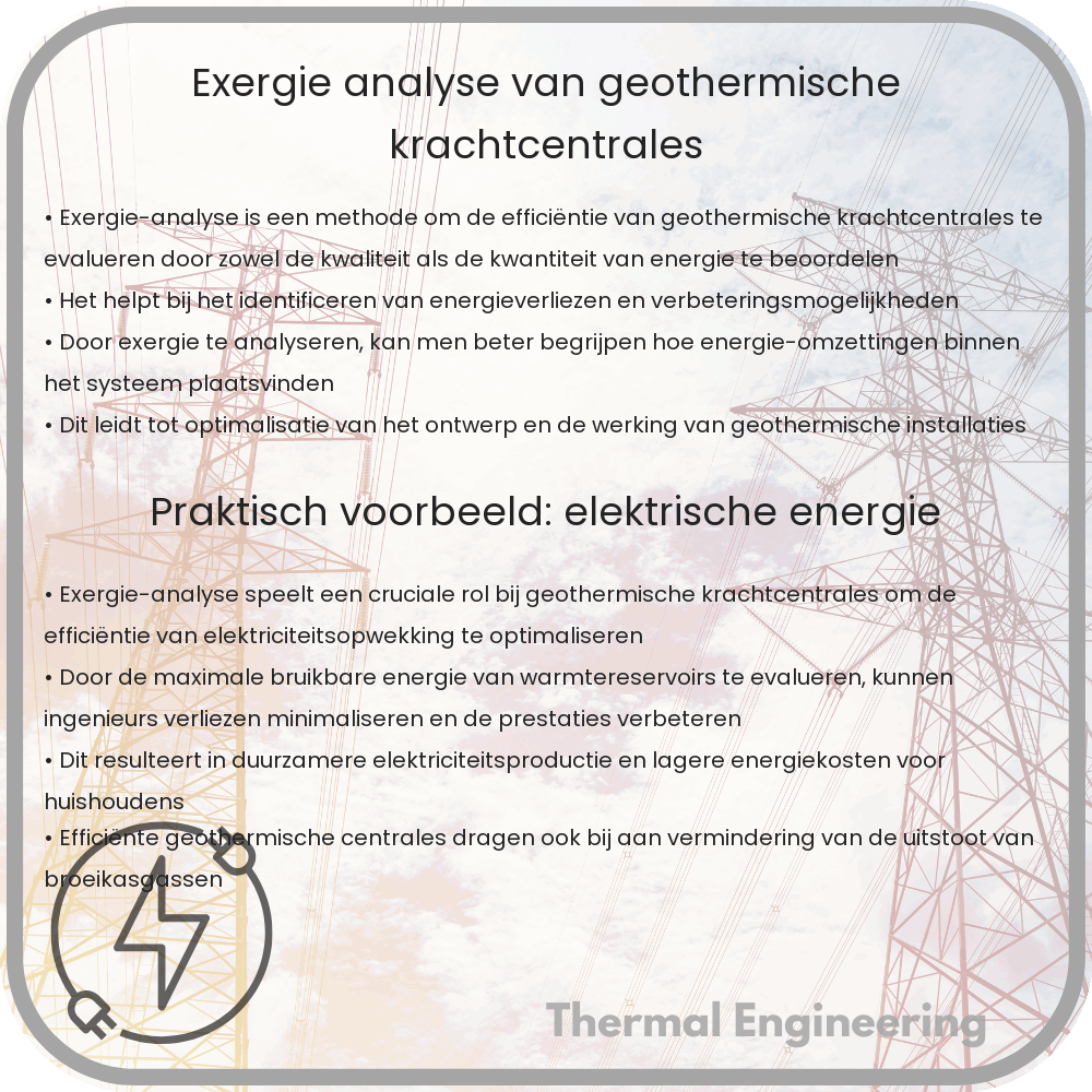 Exergie-analyse van geothermische krachtcentrales