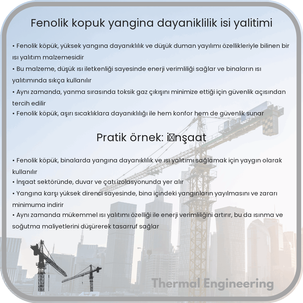 Fenolik Köpük | Yangına Dayanıklılık, Isı Yalıtımı