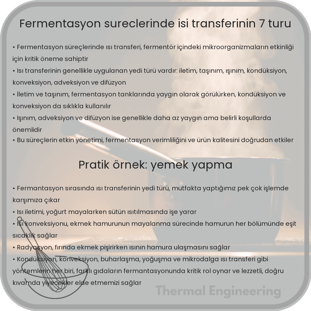Fermentasyon Süreçlerinde Isı Transferinin 7 Türü