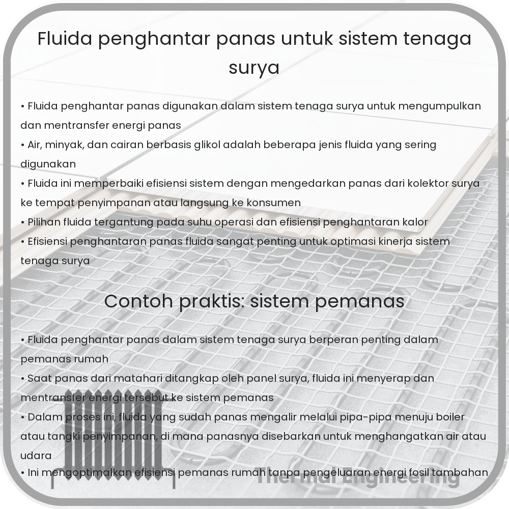 Fluida Penghantar Panas untuk Sistem Tenaga Surya