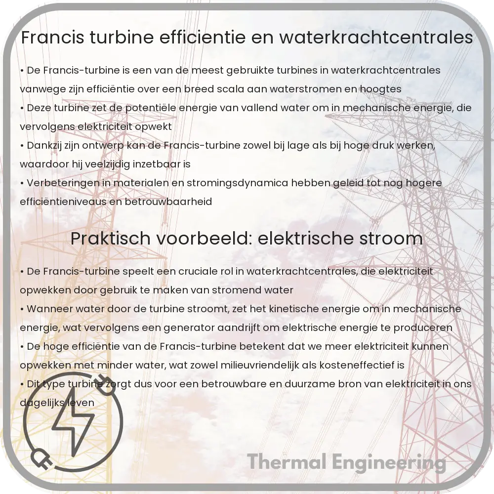 Francis Turbine | Efficiëntie en Waterkrachtcentrales